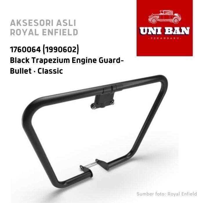 Black Trapezium Engine Guard 1760064 Bullet Classic Royal Enfield ASLI