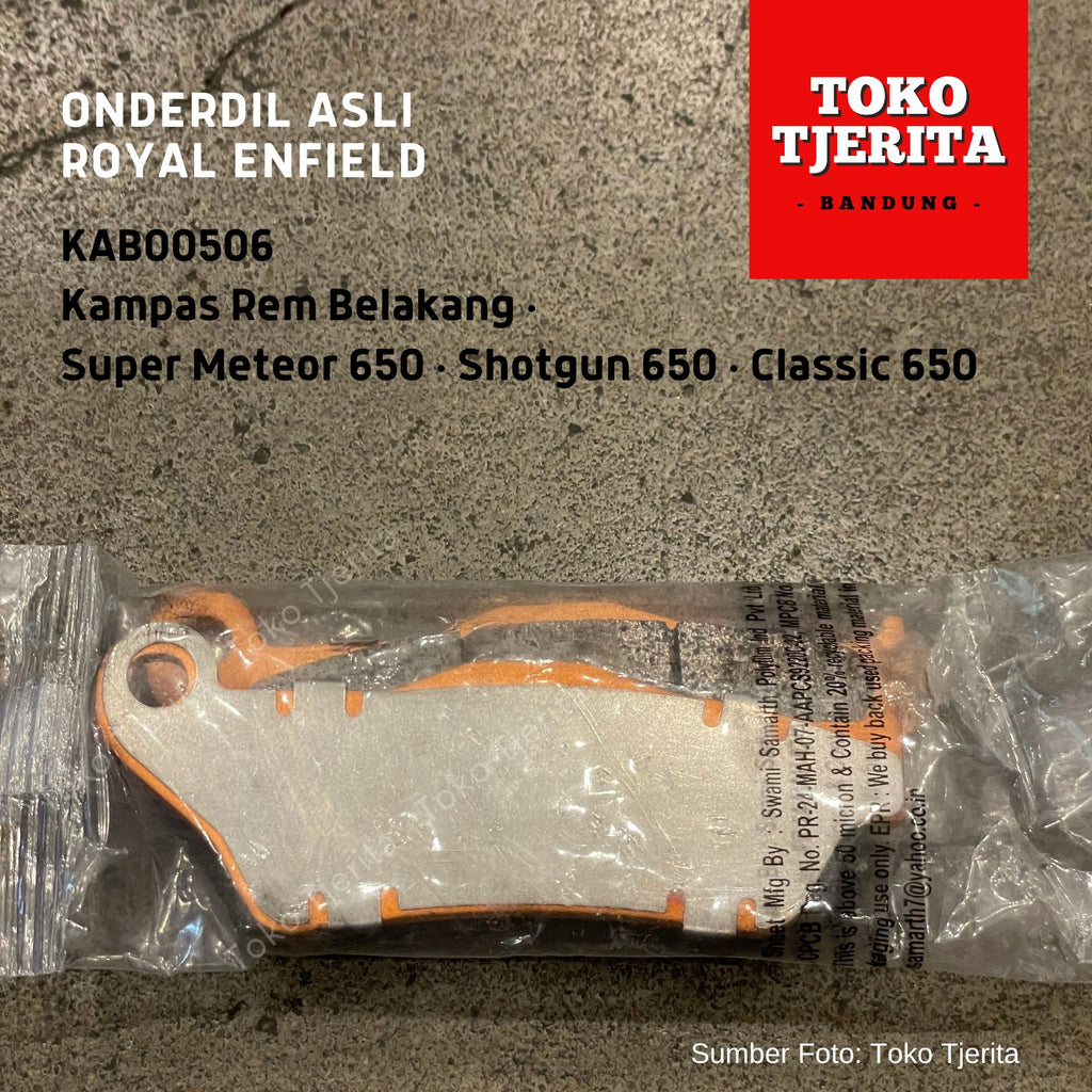 Kampas Rem Belakang KAB00506 Super Meteor 650, Shotgun 650, Classic 650 - Royal Enfield (ASLI)