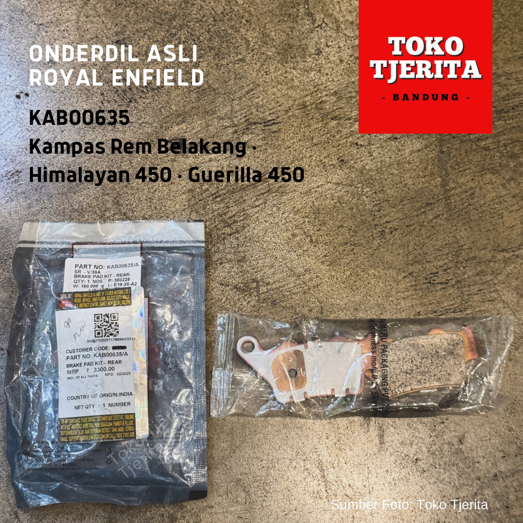 Kampas Rem Belakang KAB00635 Himalayan 450 Guerilla 450 - Royal Enfield (ASLI)