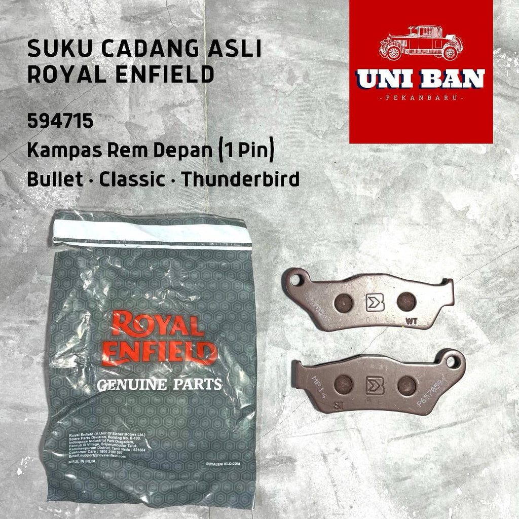 Kampas Rem Depan Cakram Tipe 1 Pin Classic 350 (sebelum 2022), Classic 500 Belakang Cakram, Himalayan 411 594715 - Royal Enfield (ASLI)
