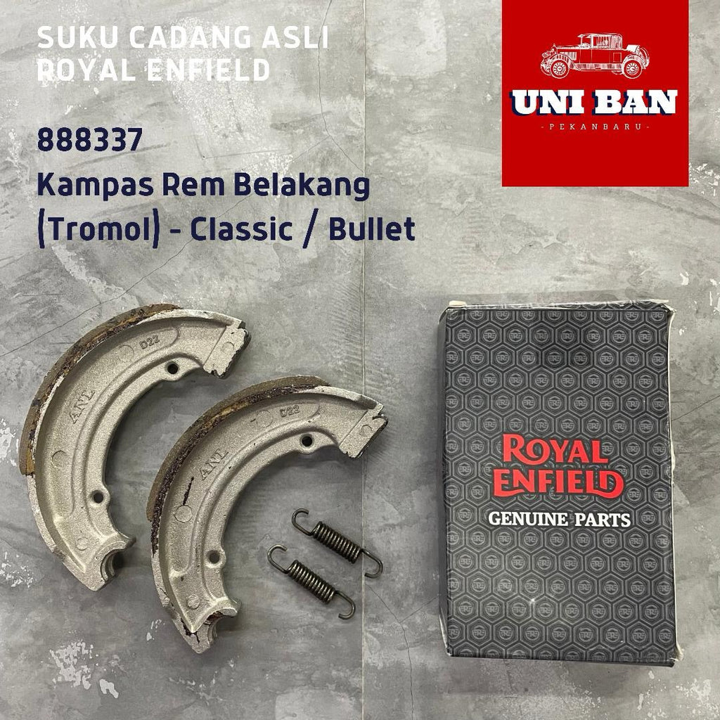Kampas Rem Tromol Belakang Bullet Classic UCE 350 500 888337  - Royal Enfield (ASLI).