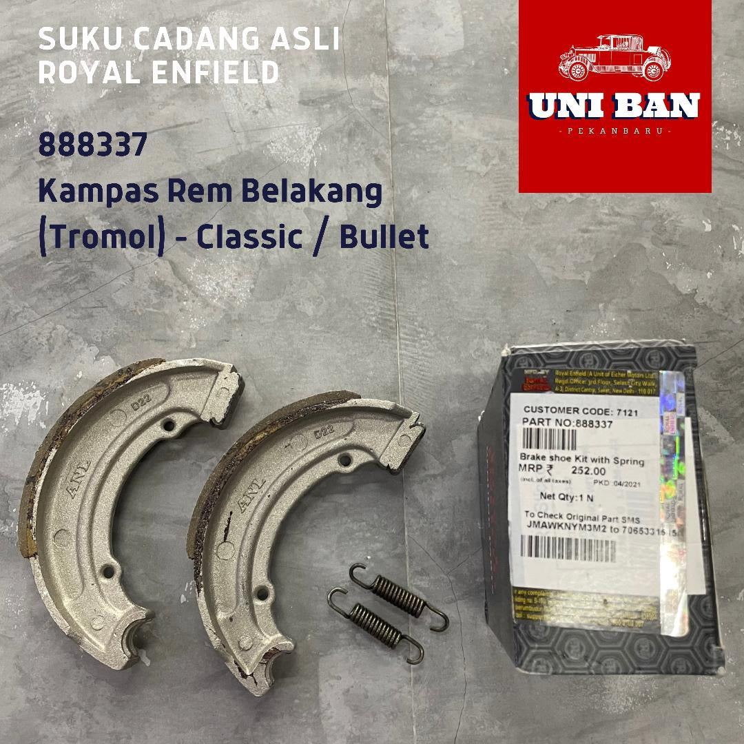Kampas Rem Tromol Belakang Bullet Classic UCE 350 500 888337  - Royal Enfield (ASLI).