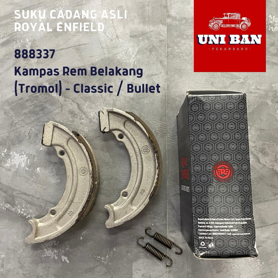 Kampas Rem Tromol Belakang Bullet Classic UCE 350 500 888337  - Royal Enfield (ASLI).