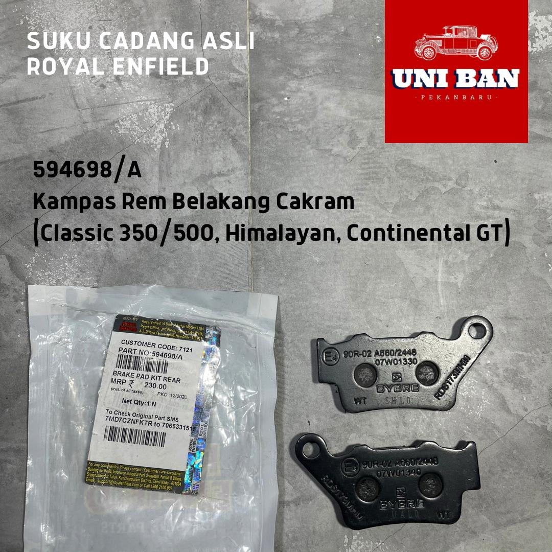 Kampas Rem Belakang Cakram 594698 Classic 350 500 / Himalayan 411 - Royal Enfield ASLI
