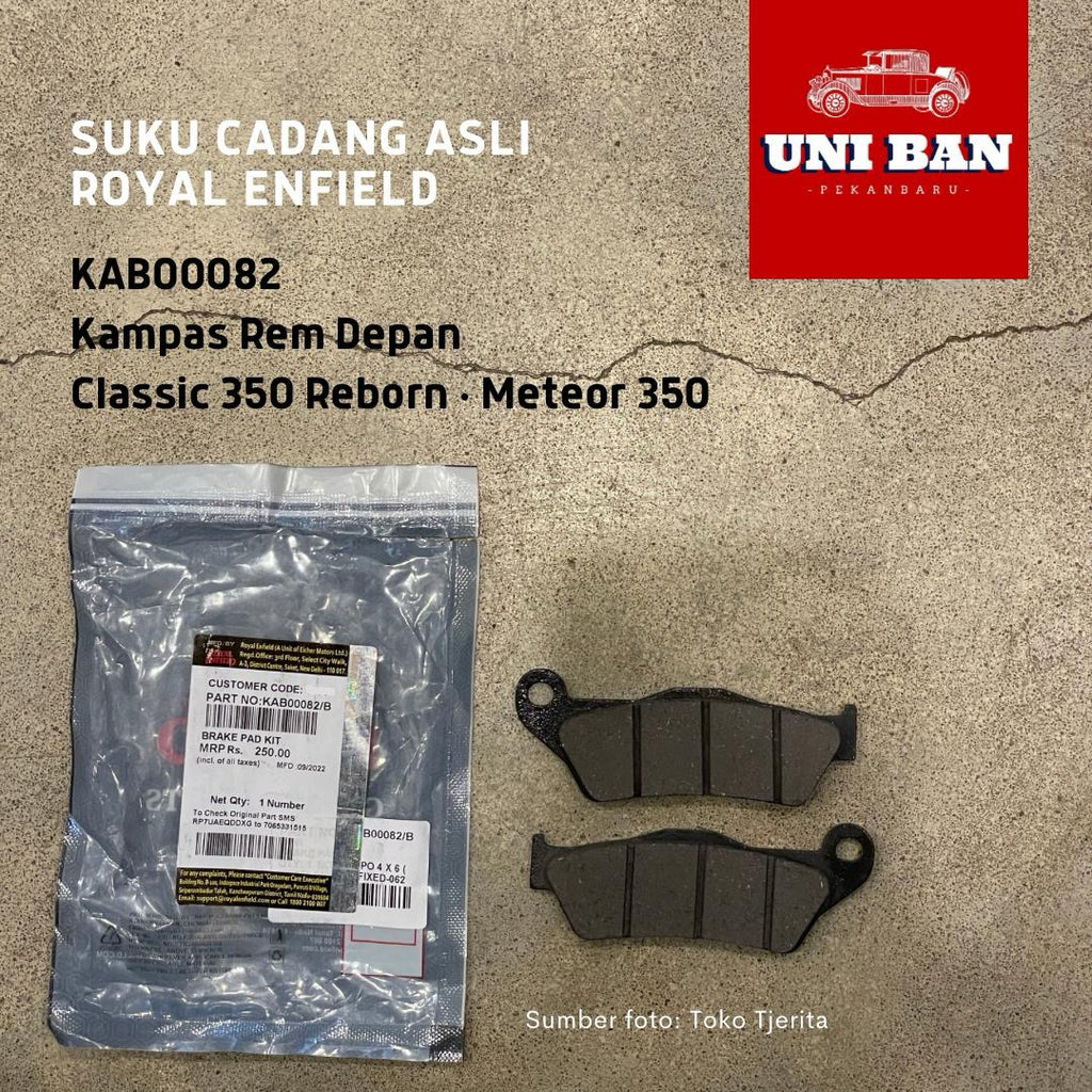 Kampas Rem Depan Bullet/Classic Reborn, Meteor, Hunter 350 KAB00082 - Royal Enfield (ASLI)