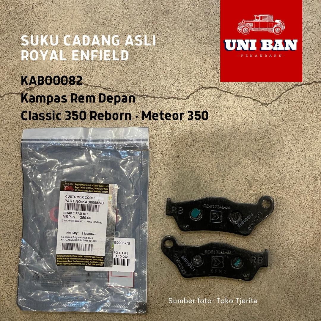 Kampas Rem Depan Bullet/Classic Reborn, Meteor, Hunter 350 KAB00082 - Royal Enfield (ASLI)