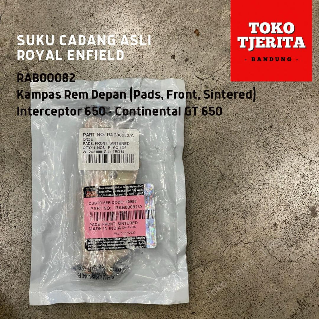 Kampas Rem Depan Interceptor, Continental GT 650, Himalayan, Guerilla 450 RAB00082 - Royal Enfield (ASLI)