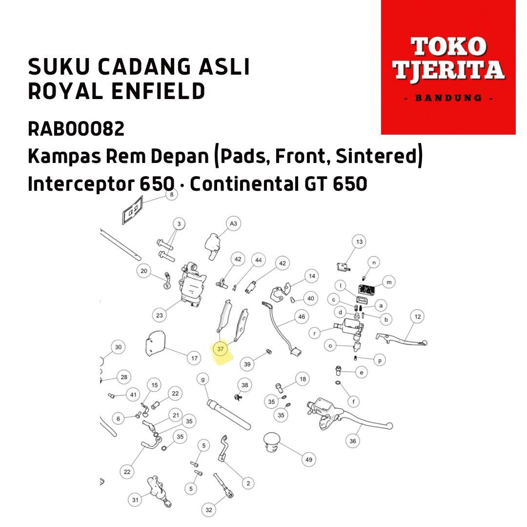 Kampas Rem Depan Interceptor, Continental GT 650, Himalayan, Guerilla 450 RAB00082 - Royal Enfield (ASLI)