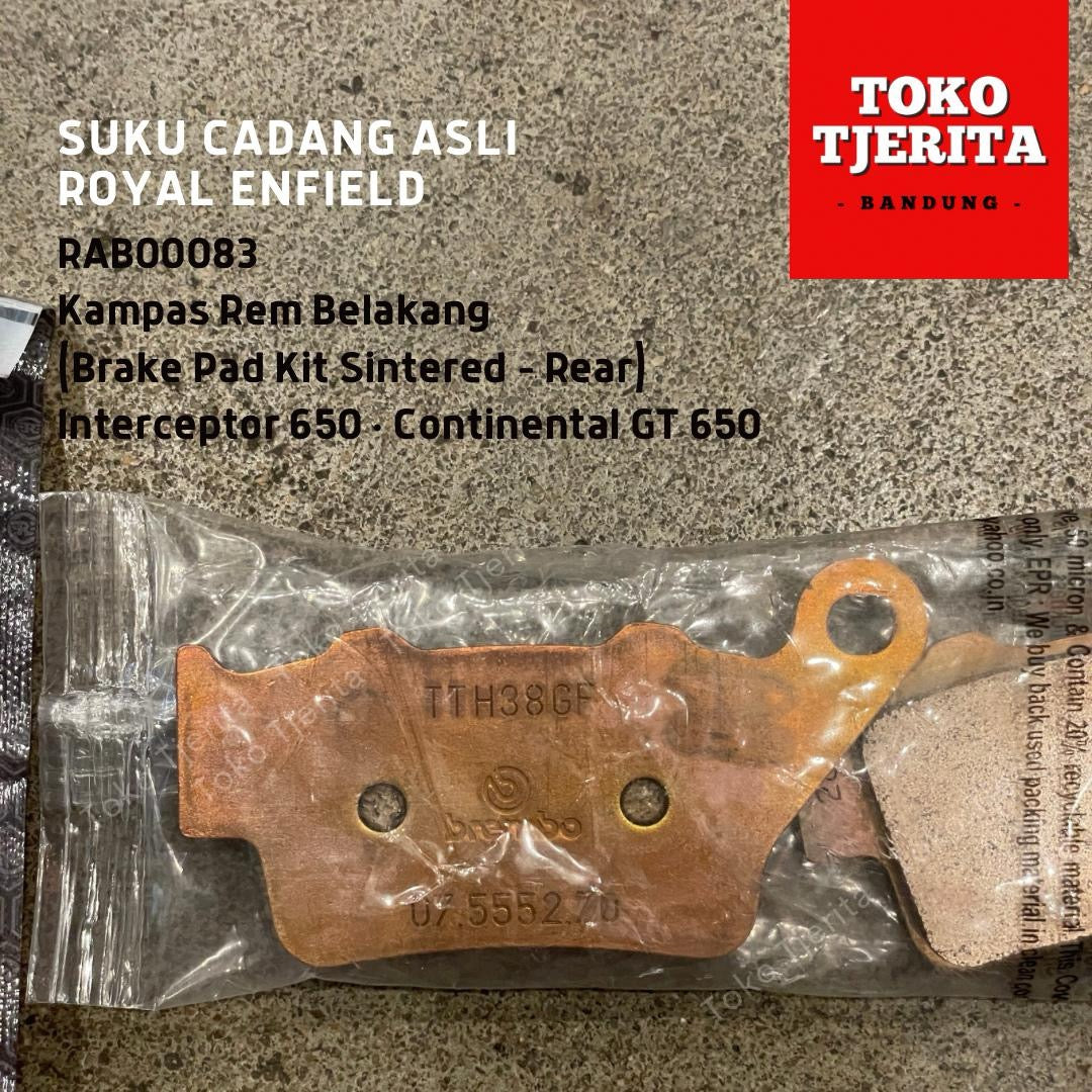 Kampas Rem Belakang Interceptor, Continental GT 650 RAB00083 - Royal Enfield (ASLI)