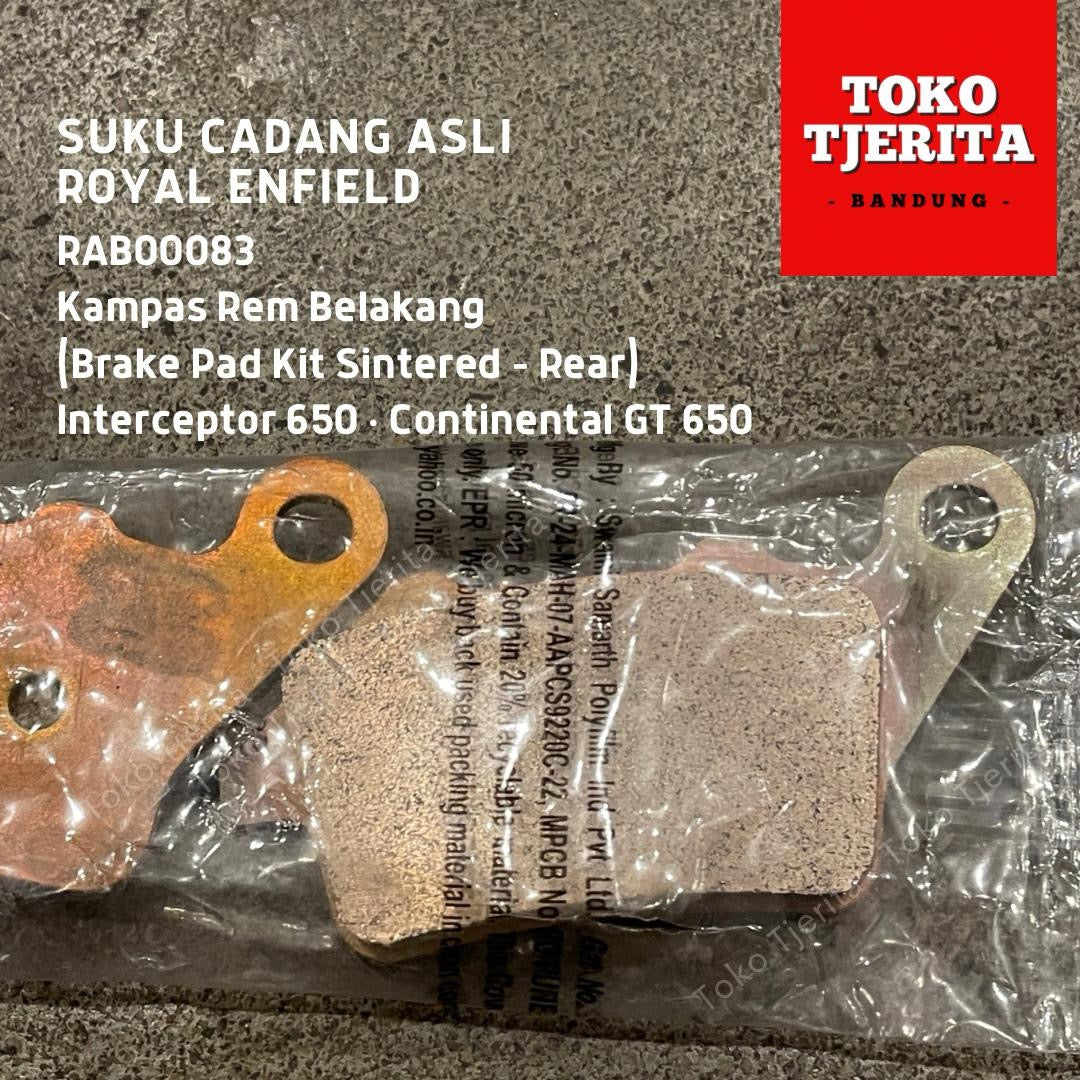 Kampas Rem Belakang Interceptor, Continental GT 650 RAB00083 - Royal Enfield (ASLI)