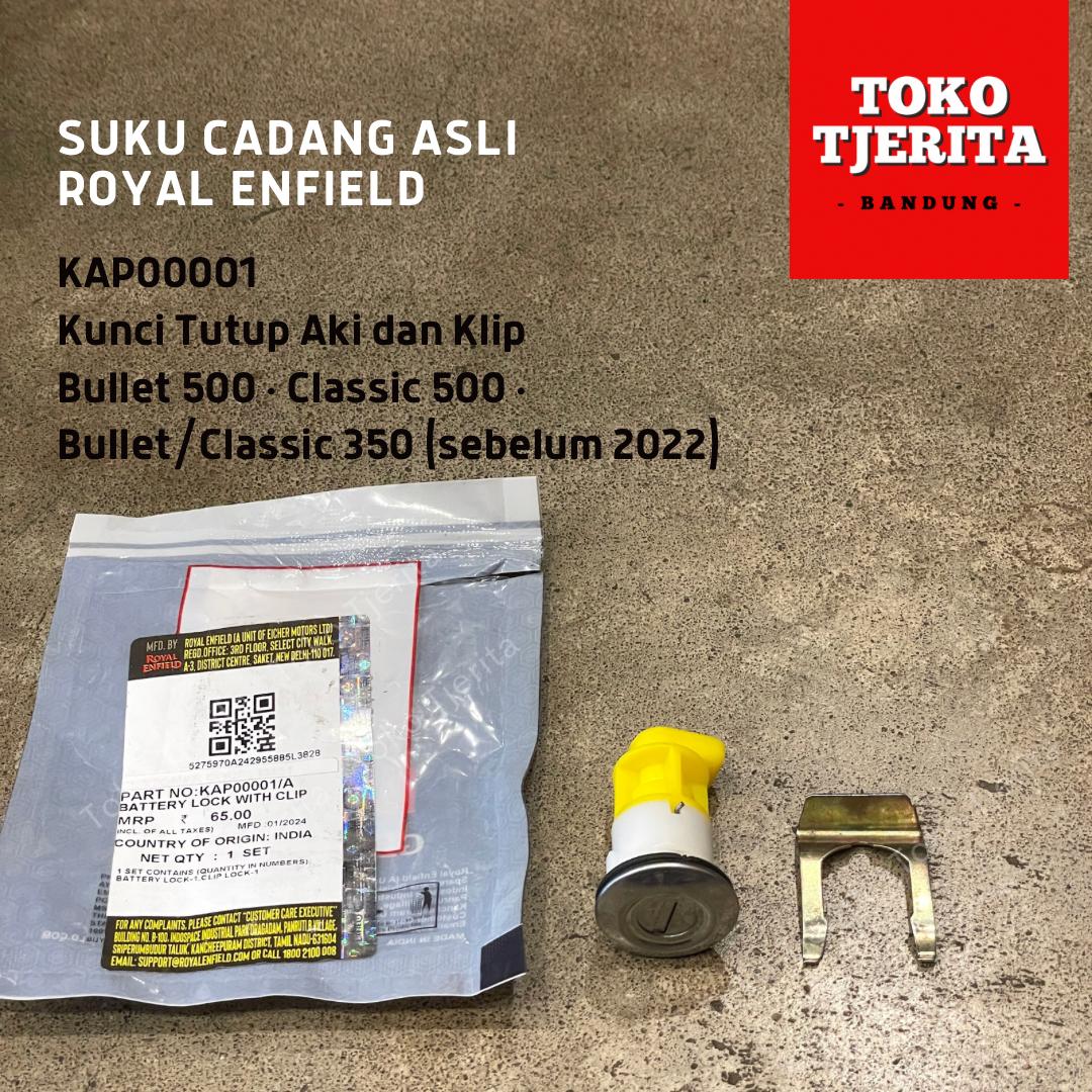 Kunci Tutup Aki dan Klip Bullet Classic KAP00001 - Royal Enfield ASLI