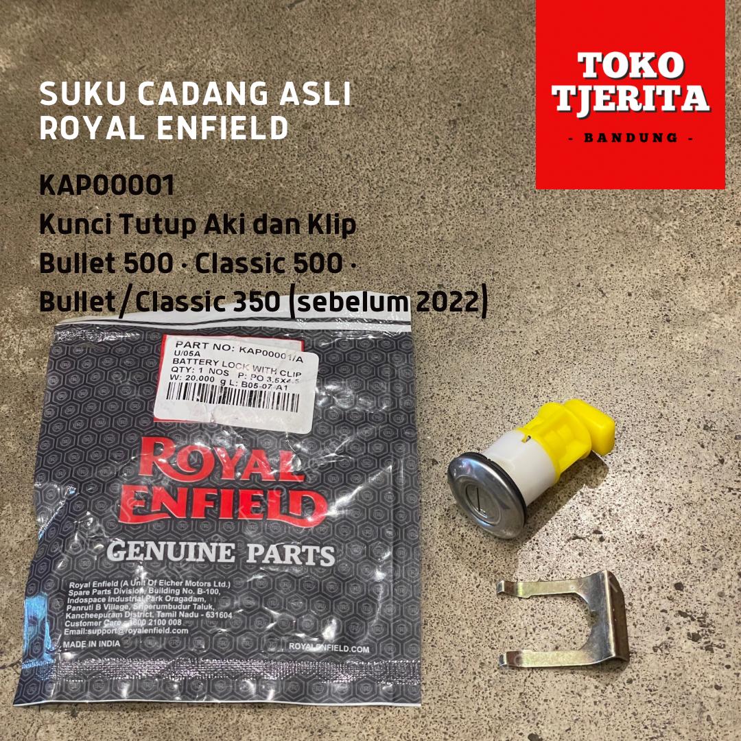 Kunci Tutup Aki dan Klip Bullet Classic KAP00001 - Royal Enfield ASLI