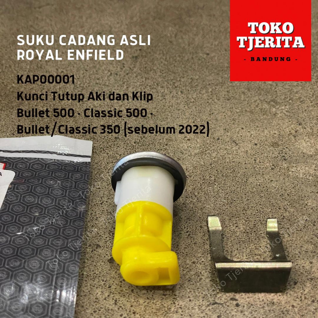 Kunci Tutup Aki dan Klip Bullet Classic KAP00001 - Royal Enfield ASLI