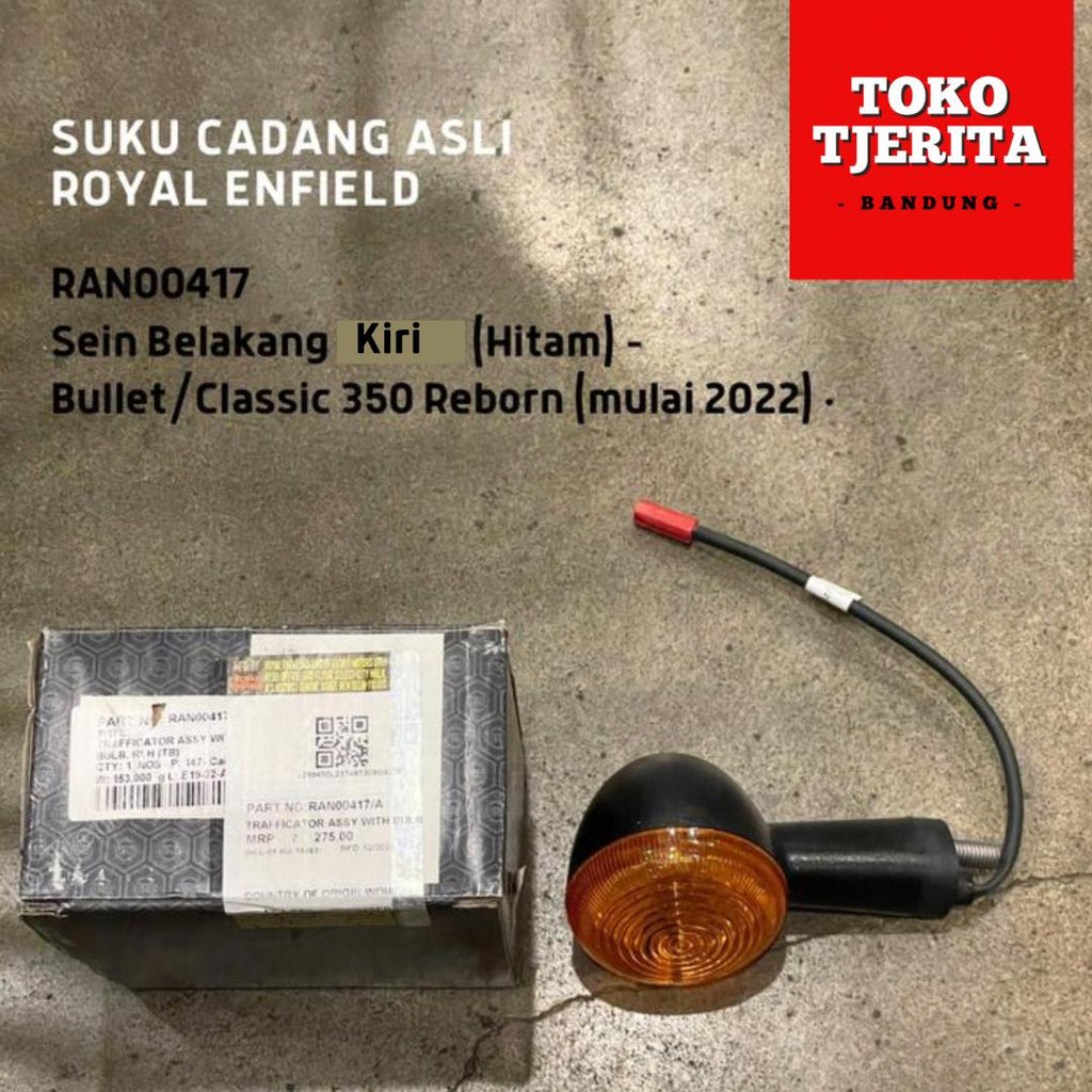 Lampu Sein Hitam (1 Buah) Classic 350 Reborn - Royal Enfield ASLI