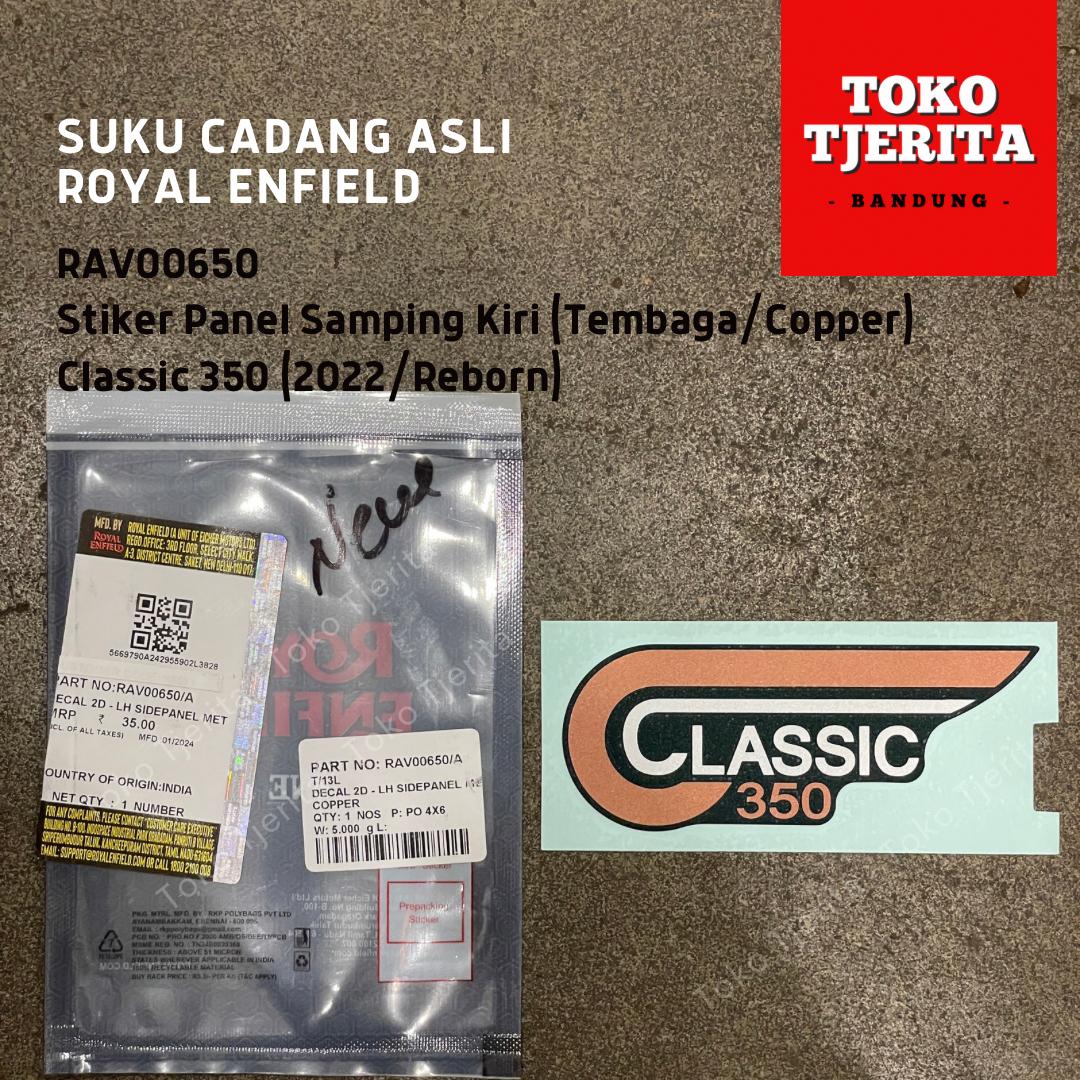 Stiker (1 Lembar) Side Panel Tembaga Putih Classic 350 - Royal Enfield