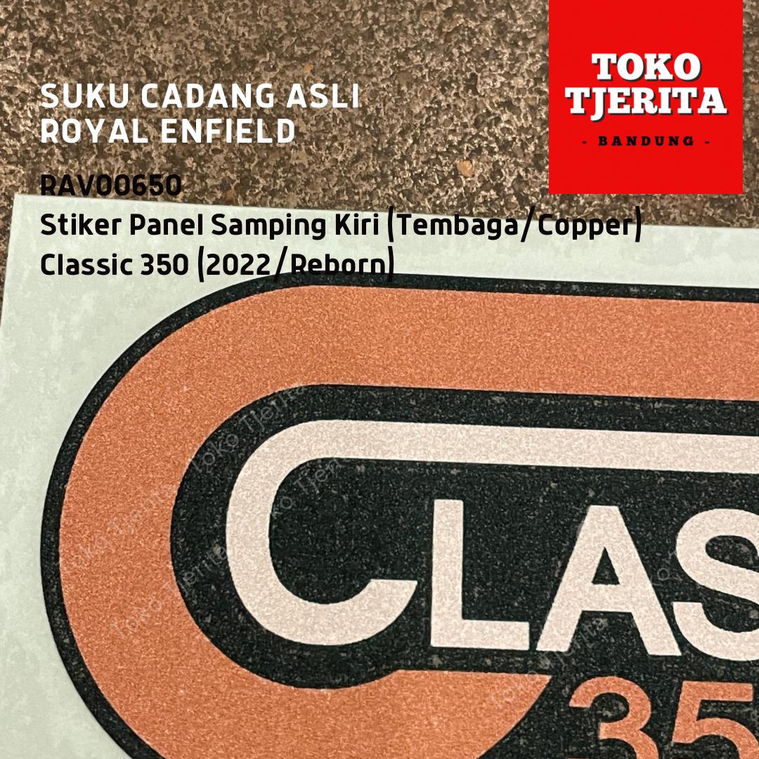 Stiker (1 Lembar) Side Panel Tembaga Putih Classic 350 - Royal Enfield