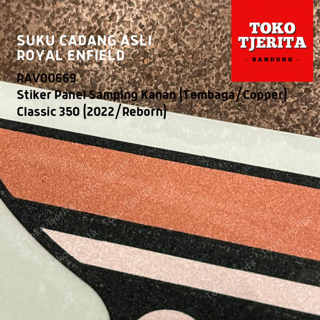Stiker (1 Lembar) Side Panel Tembaga Putih Classic 350 - Royal Enfield