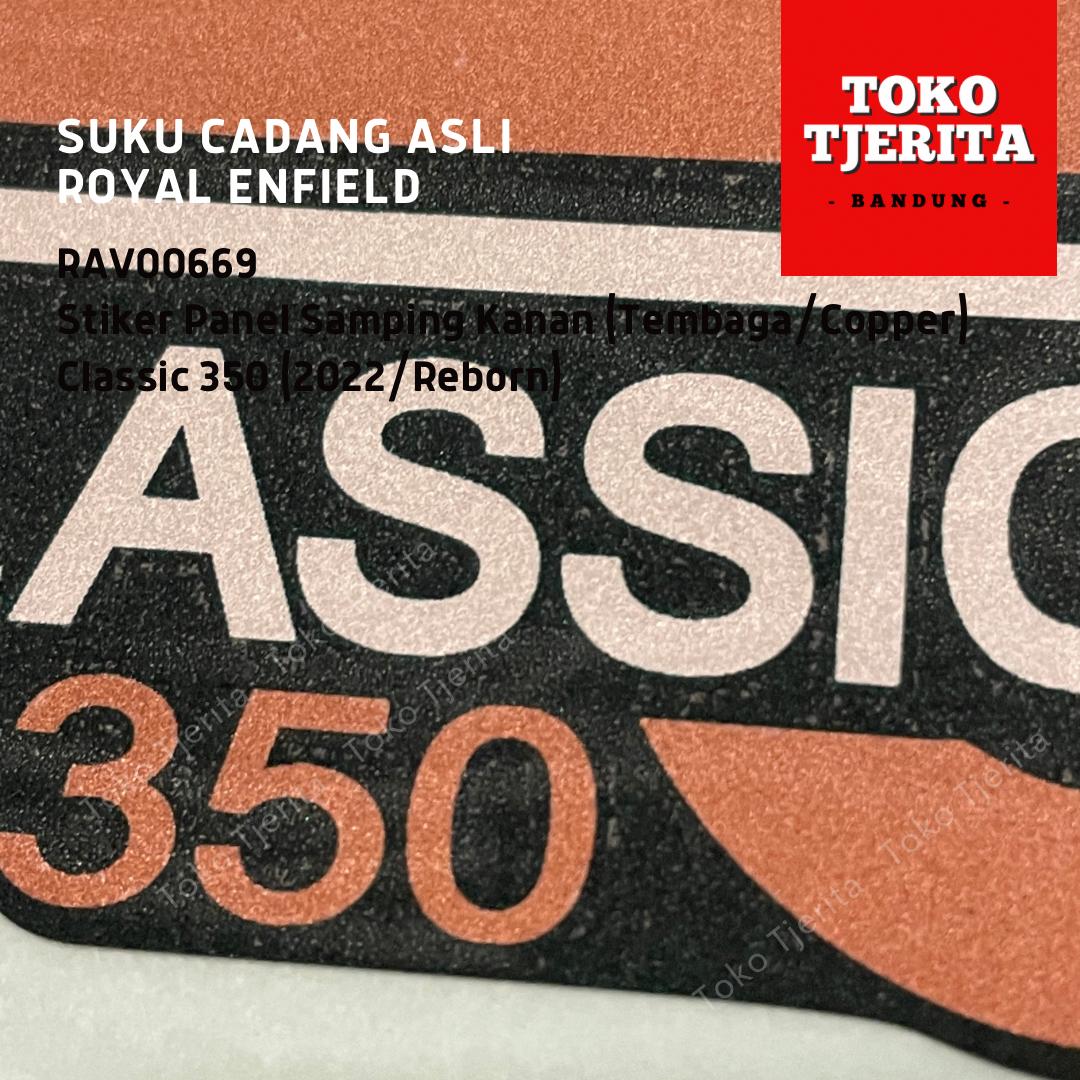 Stiker (1 Lembar) Side Panel Tembaga Putih Classic 350 - Royal Enfield