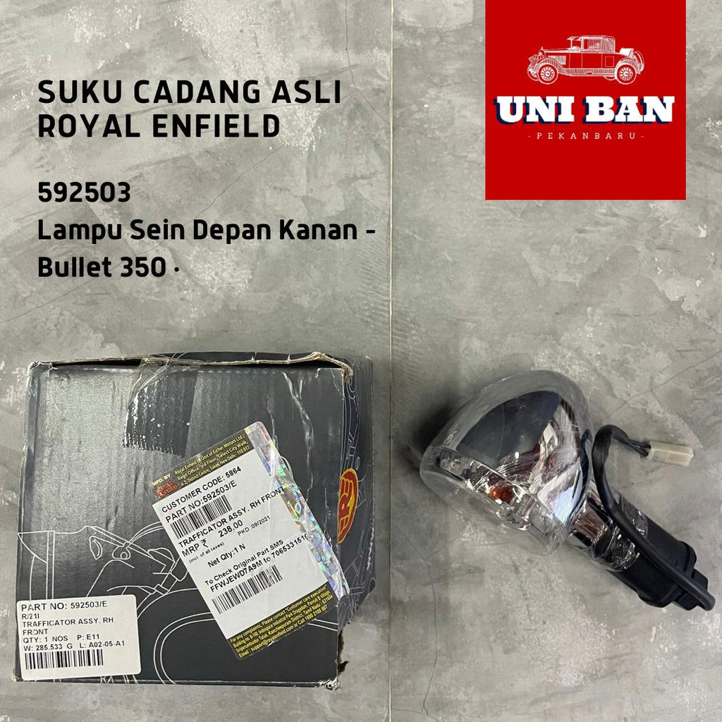 Lampu Sein (1 Buah) Mika Bening Bullet 350 - Royal Enfield ASLI
