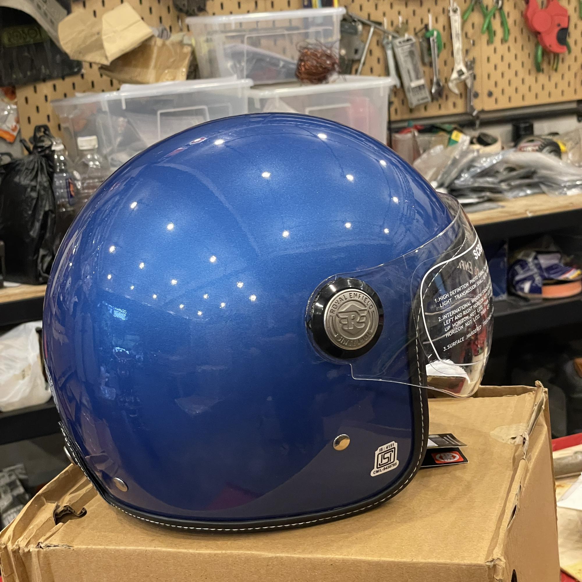 Helm Biru Royal Enfield ASLI - RRGHEI000036 HESS18008