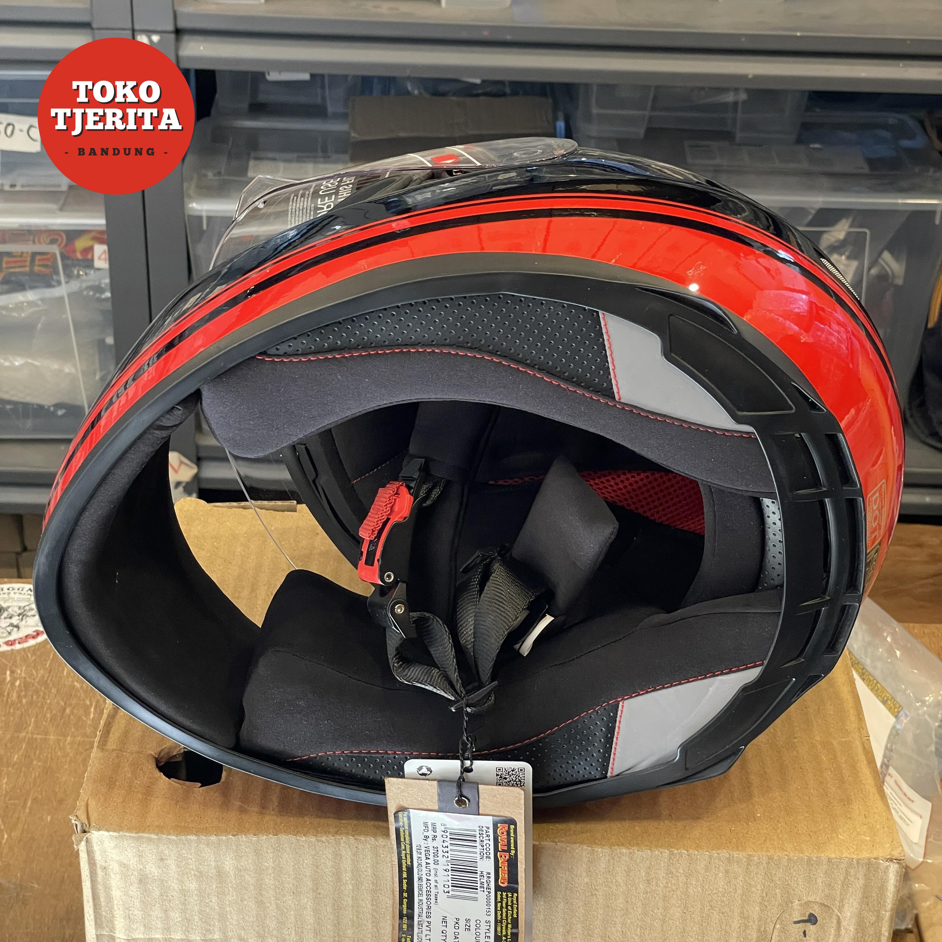 Helm Full Face Stripes Hitam Merah L 60 cm RRGHEP0000153 - Royal Enfield ASLI