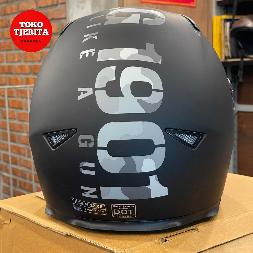 Helm Full Face Camo MLG Hitam Dof RRGHEM000212 RRGHEM000213 - Royal Enfield ASLI