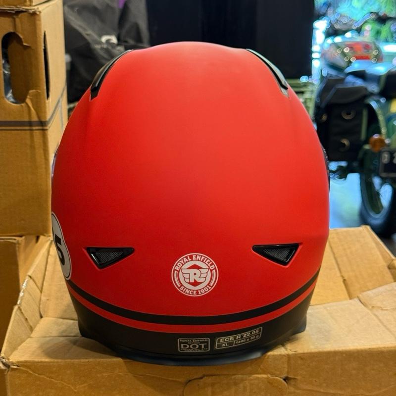 Helm Full Face Merah Dof Hitam Motif 65 XL BESAR RRGHEM000228 - Royal Enfield ASLI