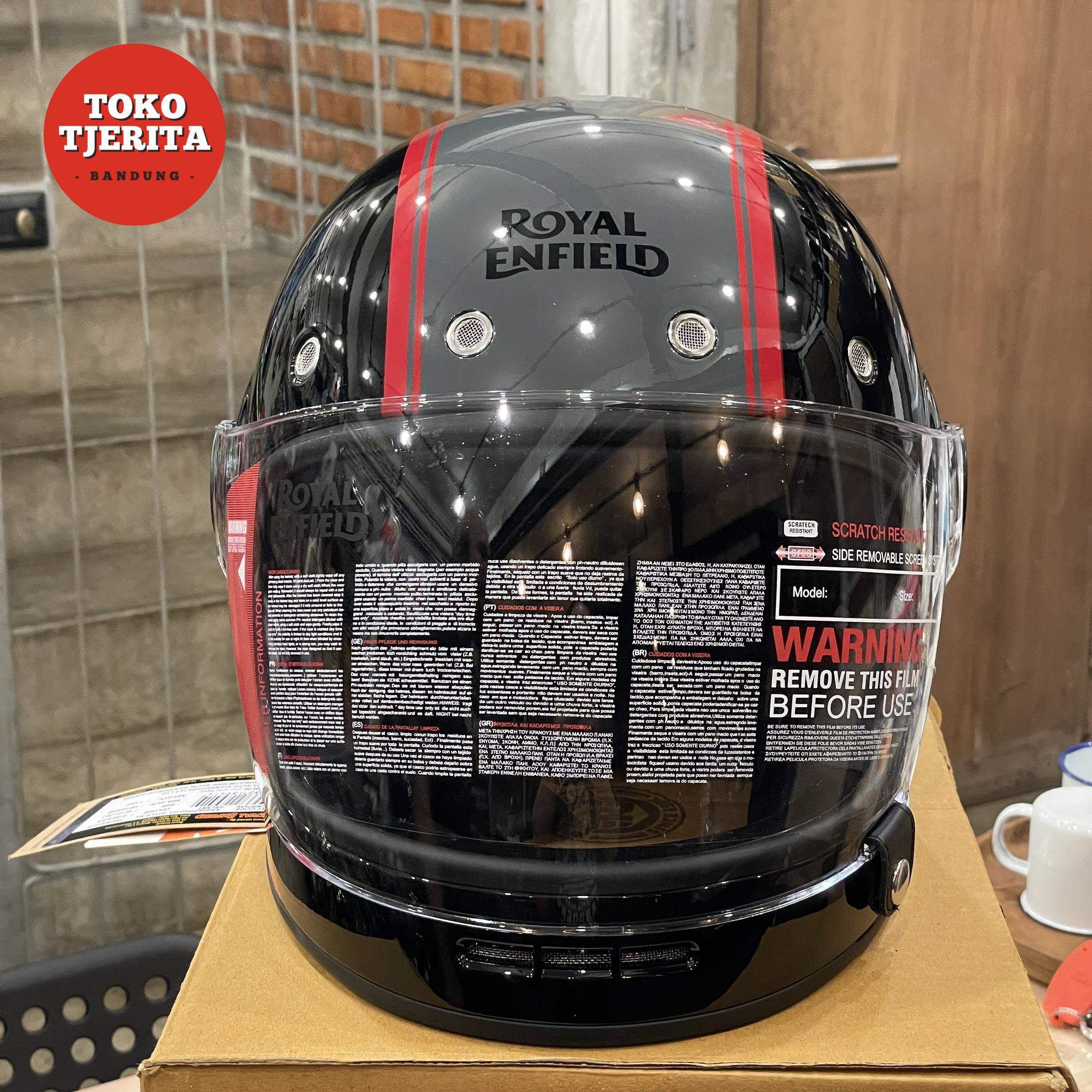 Helm Full Face Hitam Abu-Abu Merah RRGHEP0000144 - Royal Enfield ASLI