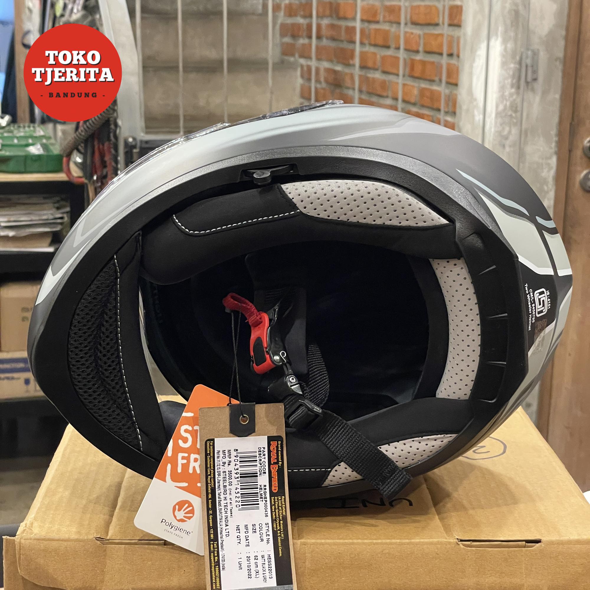 Helm Full Face Hitam Abu-abu Dof RRGHEP000436 - Royal Enfield ASLI