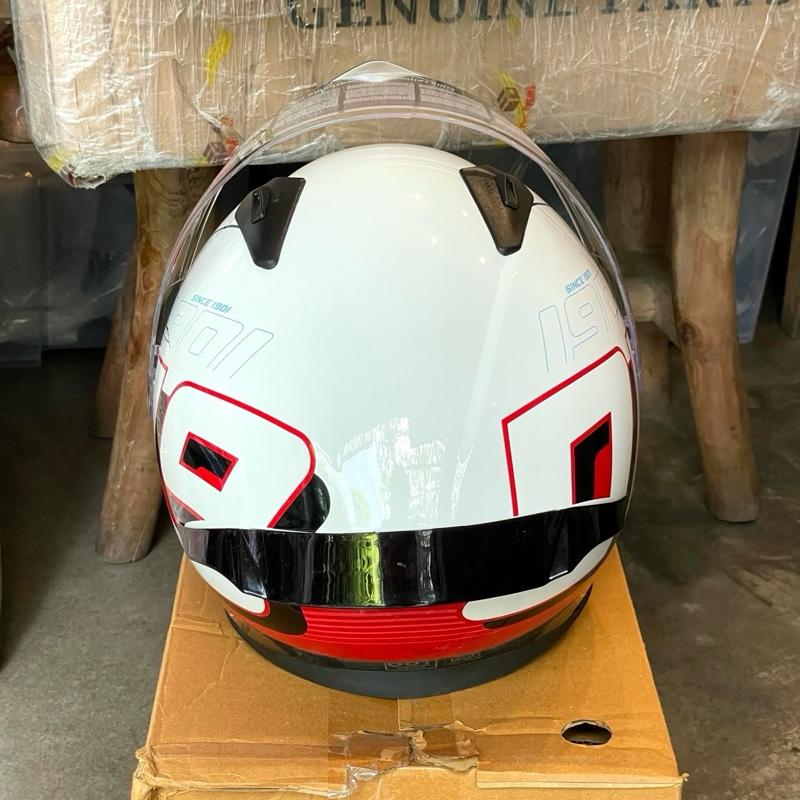 Helm Full Face Roadster 1901 Putih Merah Biru Kilap XL BESAR 62cm RRGHEA240660 - Royal Enfield ASLI