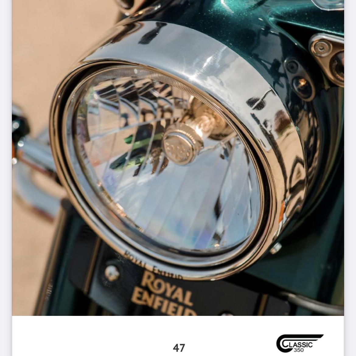 Aero Visor Classic 350 Silver KXA00085 Black KXA00089 - Royal Enfield