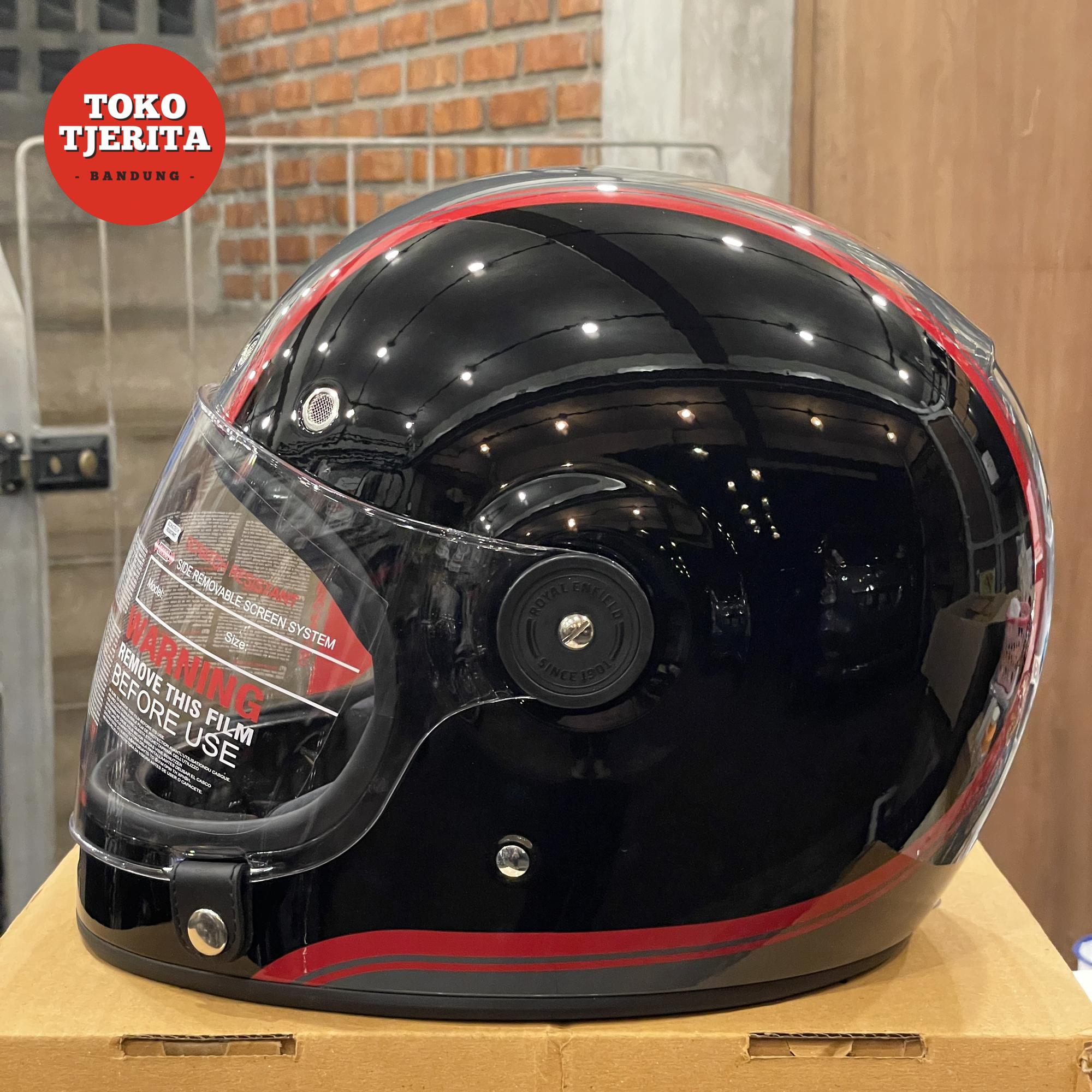 Helm Full Face Hitam Abu-Abu Merah RRGHEP0000144 - Royal Enfield ASLI