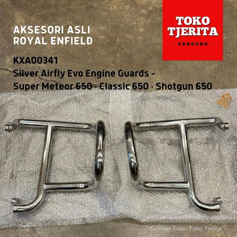 Silver Airfly Evo Engine Guards KXA00341 Classic 650 Super Meteor Shotgun - Royal Enfield ASLI
