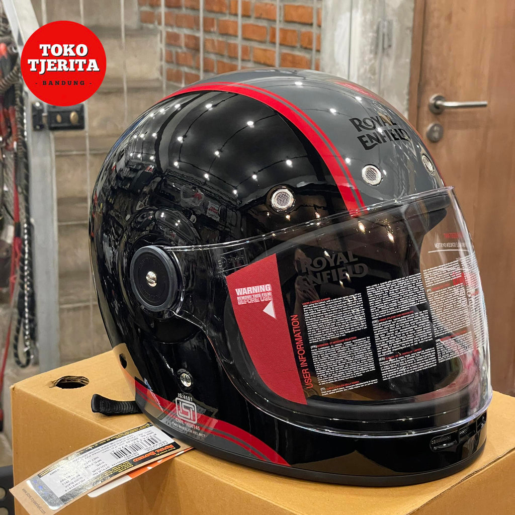 Helm Full Face Hitam Abu-Abu Merah RRGHEP0000144 - Royal Enfield ASLI