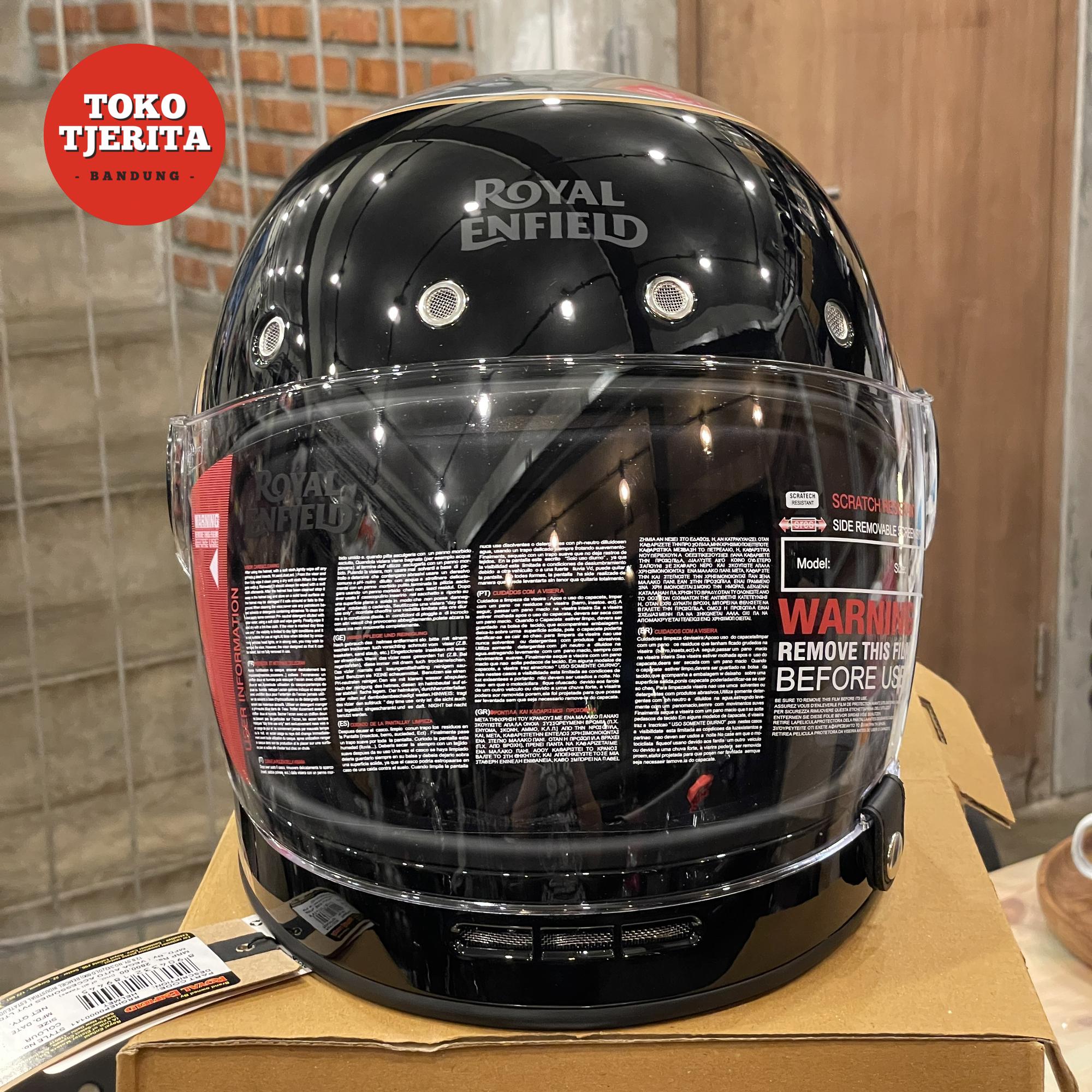 Helm Full Face Hitam Abu-abu Kilap RRGHEP0000141 - Royal Enfield ASLI