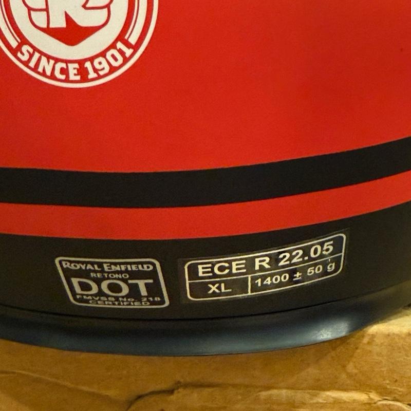 Helm Full Face Merah Dof Hitam Motif 65 XL BESAR RRGHEM000228 - Royal Enfield ASLI