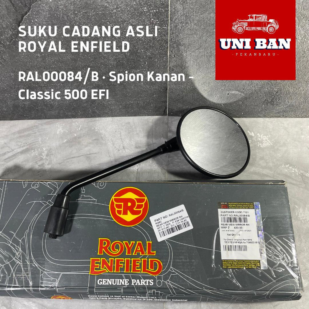 Spion Hitam Classic 500 Bullet Classic Reborn 350 RAL00084 (Kanan) atau RAL00085 (Kiri) - Royal Enfield ASLI