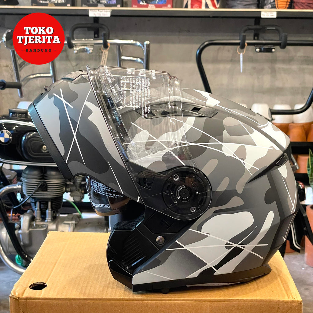 Helm Full Face Modular Abu-abu XL RRGHEP000595 - Royal Enfield ASLI