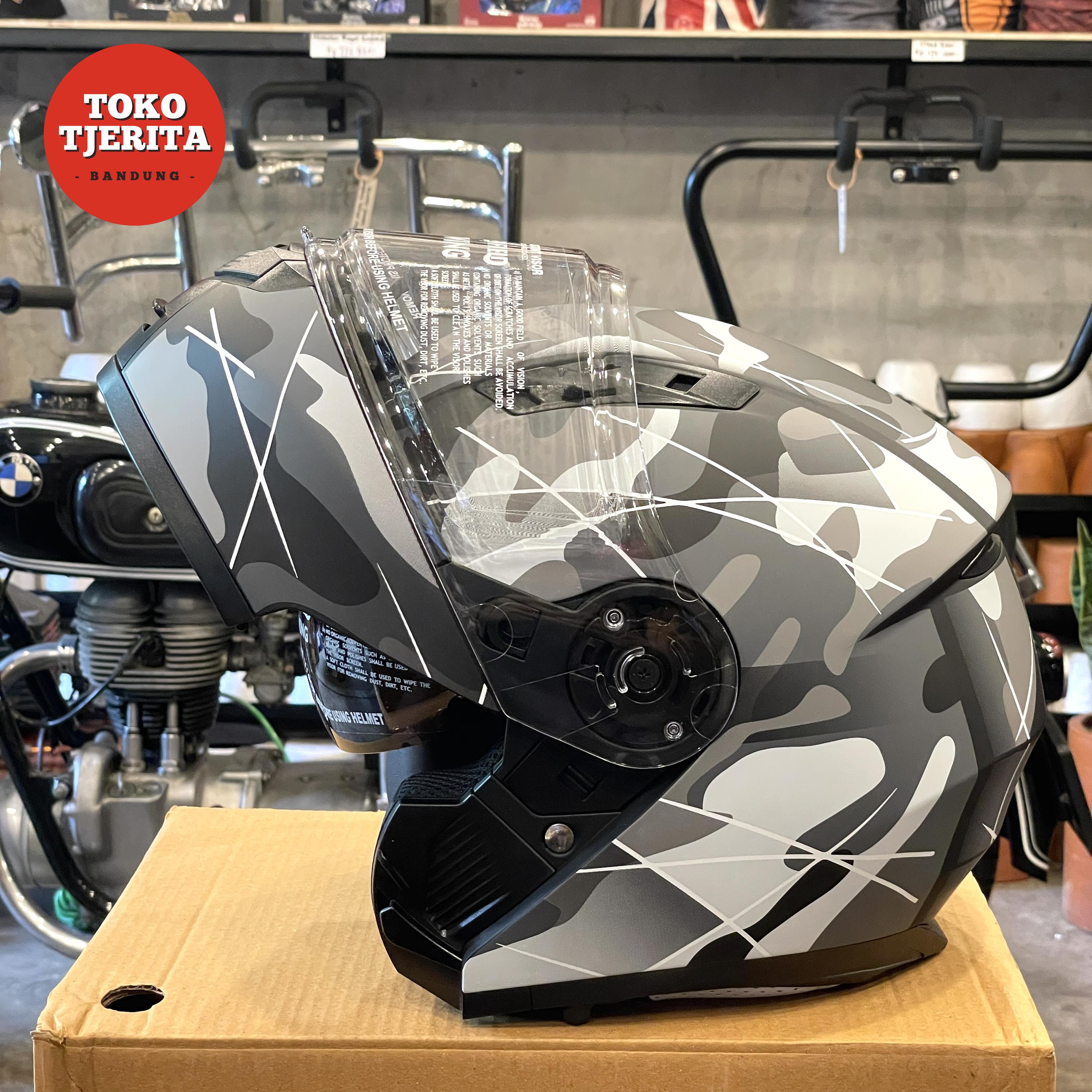 Helm Full Face Modular Abu-abu XL RRGHEP000595 - Royal Enfield ASLI