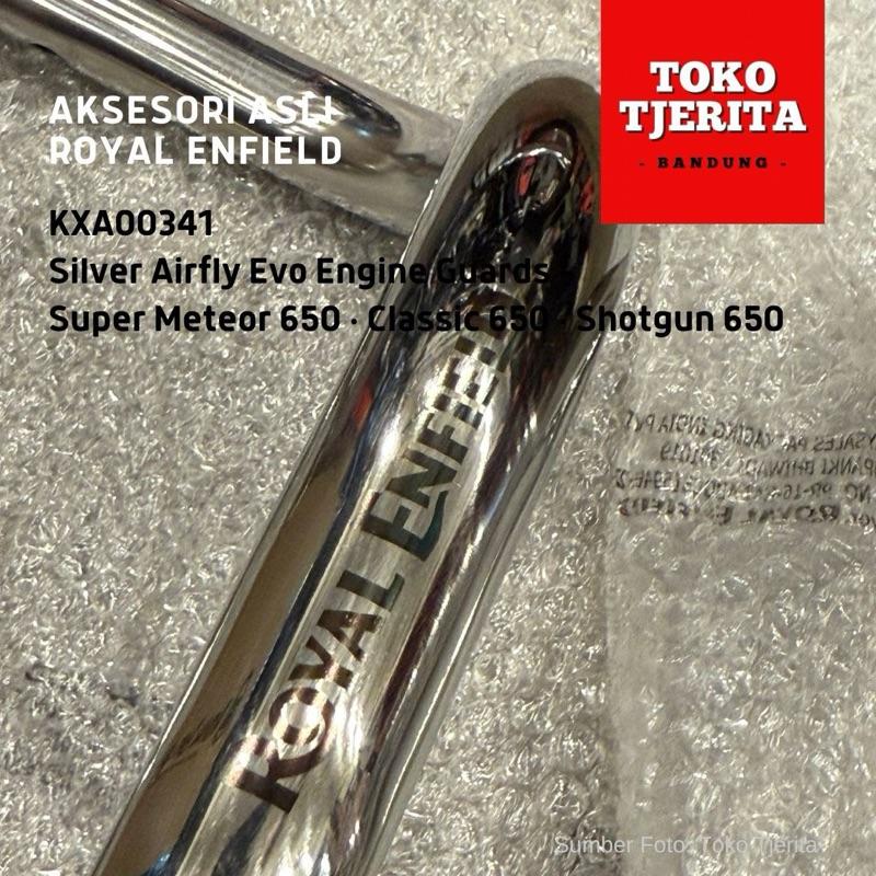 Silver Airfly Evo Engine Guards KXA00341 Classic 650 Super Meteor Shotgun - Royal Enfield ASLI