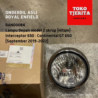 Lampu Depan (Hitam) RAN00084 Model Dua Skrup Interceptor 650, Continental GT 650 (Sep 2019 - 2022) - Royal Enfield ASLI