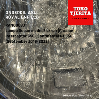 Lampu Depan (Chrome) RAN00083 Model Dua Skrup Interceptor 650, Continental GT 650 (Sep 2019 - 2022) - Royal Enfield ASLI