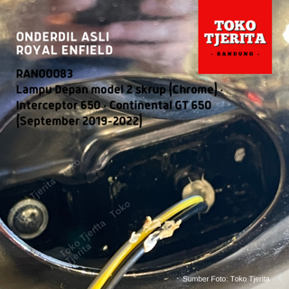 Lampu Depan (Chrome) RAN00083 Model Dua Skrup Interceptor 650, Continental GT 650 (Sep 2019 - 2022) - Royal Enfield ASLI