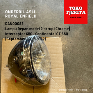 Lampu Depan (Chrome) RAN00083 Model Dua Skrup Interceptor 650, Continental GT 650 (Sep 2019 - 2022) - Royal Enfield ASLI