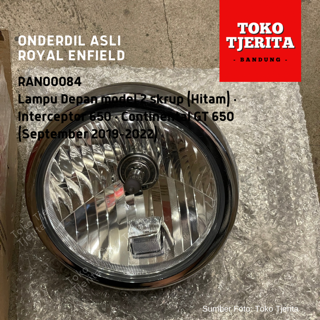 Lampu Depan (Hitam) RAN00084 Model Dua Skrup Interceptor 650, Continental GT 650 (Sep 2019 - 2022) - Royal Enfield ASLI