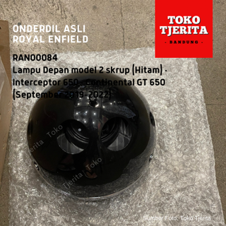 Lampu Depan (Hitam) RAN00084 Model Dua Skrup Interceptor 650, Continental GT 650 (Sep 2019 - 2022) - Royal Enfield ASLI