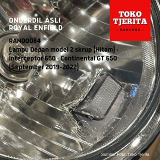 Lampu Depan (Hitam) RAN00084 Model Dua Skrup Interceptor 650, Continental GT 650 (Sep 2019 - 2022) - Royal Enfield ASLI