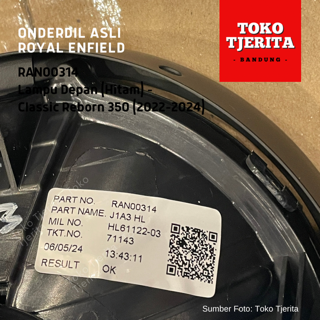 Lampu Depan Hitam Classic Reborn 350 (2022-2024) RAN00314 - Royal Enfield ASLI