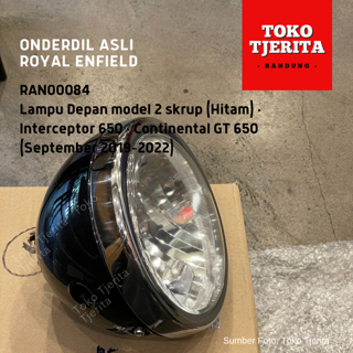 Lampu Depan (Hitam) RAN00084 Model Dua Skrup Interceptor 650, Continental GT 650 (Sep 2019 - 2022) - Royal Enfield ASLI