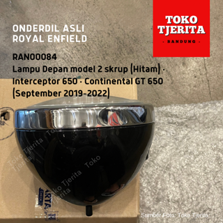 Lampu Depan (Hitam) RAN00084 Model Dua Skrup Interceptor 650, Continental GT 650 (Sep 2019 - 2022) - Royal Enfield ASLI
